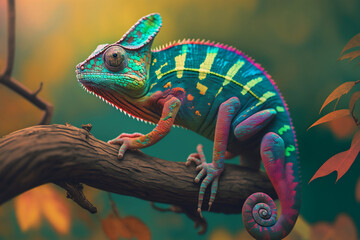Obraz premium chameleon on a branch