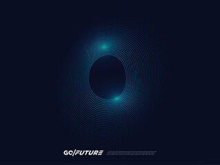 Creative technology digital number typography zero, zeroth, 0th, 0 font. Modern futuristic blue lines and light effect on the dark background for ai logo, big data, new year poster, anniversary type…