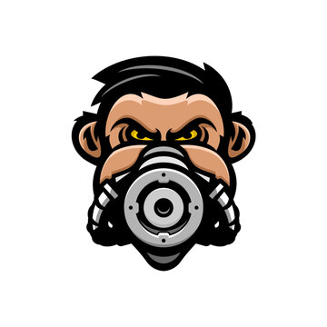 face vector wearing gas mask, game vector