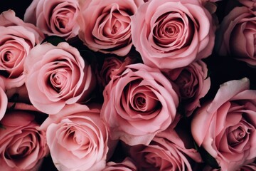 pink roses background, ai generative