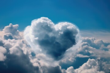 Obraz na płótnie Canvas heart shaped clouds, ai generative