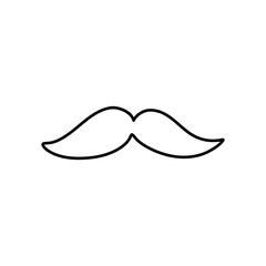 Mustache icon father's day doodle hand drawn black and white vector clipart. Facial hair barber shop illustration