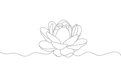 lotus flower , vesak day line art style vector eps 10