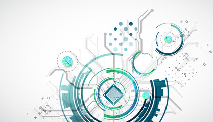 Fototapeta premium Abstract background on technological and scientific topics. CPU concept.