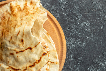 pita Arab Bread. Flatbreads. Food recipe background. Close up