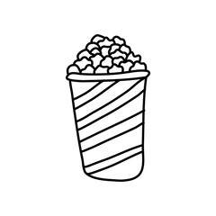 popcorn hand drawn vector. pop corn sketch isolated illustration