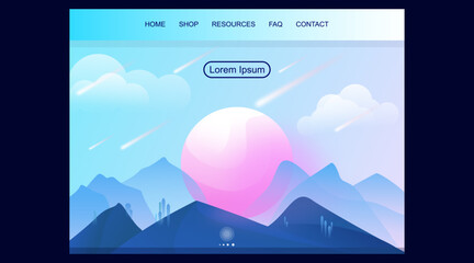 Website banner design with colors