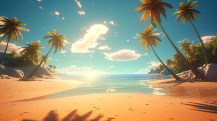 summer beach tropical. Generative AI