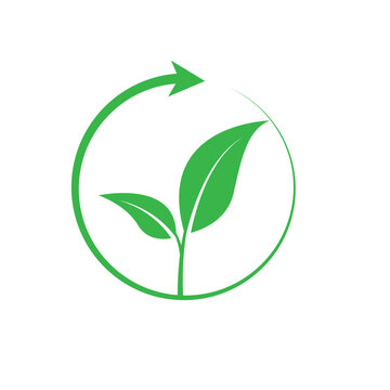 green energy logog with circle and sprout new leaf