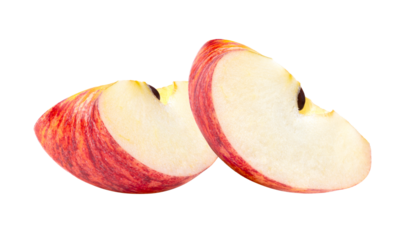 Red apple slice isolated on transparent png