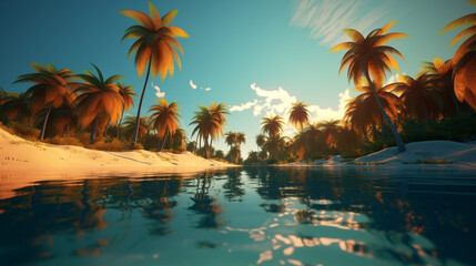 Fototapeta na wymiar summer beach tropical. Generative AI