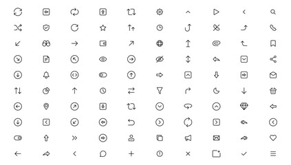 Arrows set  icons.User interface iconset collection. Arrow icon. Arrow vector collection. Arrow. Cursor. Modern simple arrows.