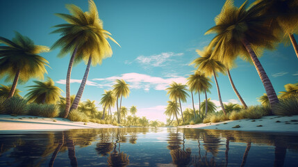 summer beach tropical. Generative AI