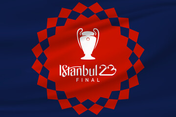ISTANBUL, TURKEY - APRIL 28, 2023: UEFA Champions League final will take place at Istanbul's Atatürk Olympic Stadium on 10 June 2023.