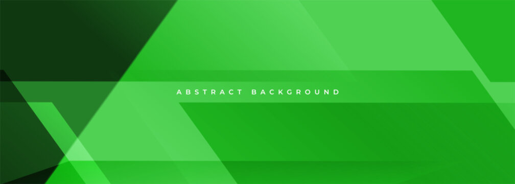 Green modern abstract wide background with geometric shapes. Green abstract banner. Vector illustration Generative AI