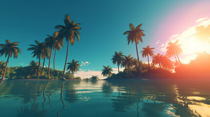 Obraz na płótnie Canvas summer beach tropical. Generative AI