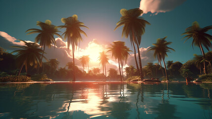 Obraz premium summer beach tropical. Generative AI