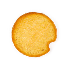 Top view of a beschuit or rusk, isolated on a white background