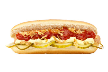 Danish Hot Dog on transparent background