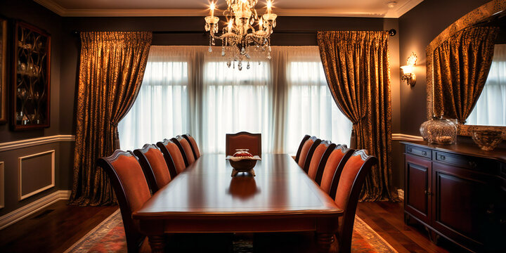 glamor and sophistication to a dining room, creating a focal point in the space