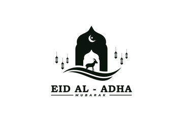 Eid al adha logo illustration