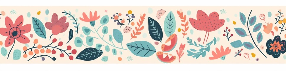 watercolor floral illustration spring summer flower art leaf pattern decoration. Generative AI. Generative AI