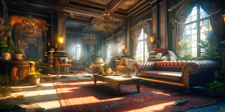 Indulge in the luxurious lifestyle with an image of an opulent interior that exudes extravagance
