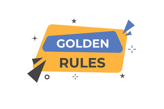 Golden rules text Button. Golden rules Sign Icon Label Sticker Web