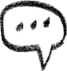 Handdrawn Chalk Speech Bubble Icon