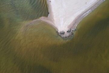 Kolkas Rags or Cape Kolka. The place where the Baltic Sea meets Gulf of Riga. Located in Latvia, Europe