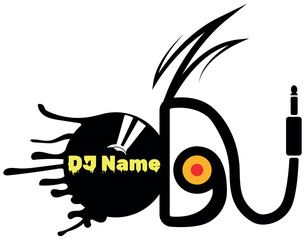 DJ Vintage vector illustration for your flyer, poster, cover, packaging, badge, label, shop, logo some production and art works.