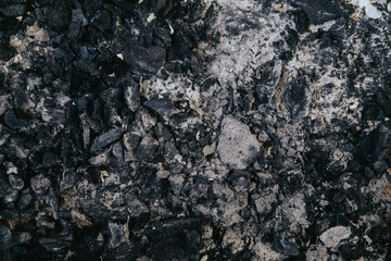 Background from coal and ashes. Coal and ashes texture. 