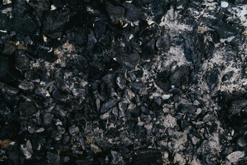 Background from coal and ashes. Coal and ashes texture. 