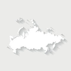 Simple white Russia map on gray background, vector, illustration, eps 10 file