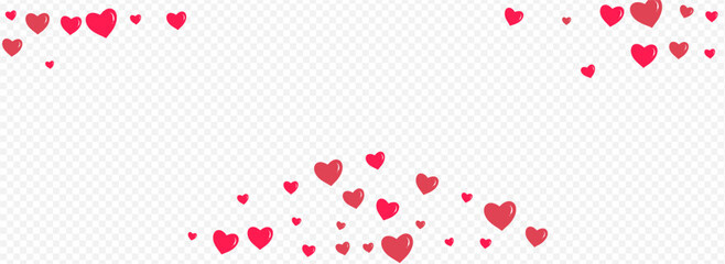 Pink Hearts Vector Panoramic Transparent