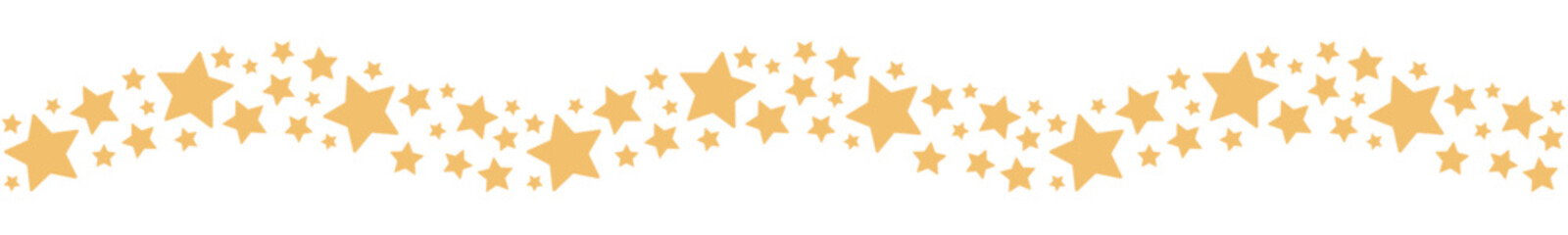 Seamless wavy border with yellow stars.