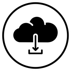 cloud download glyph icon
