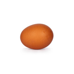 Brown egg laying down, isolated on a white background