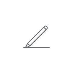 Obraz premium Write Education icon with black outline style. pen, pencil, line, paper, hand, document, signature. Vector illustration