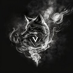 Wolf coming out of smoke