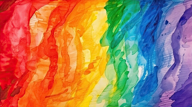 lgbt pride colors wallpaper watercolor. Generative AI