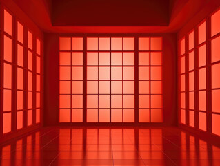  Red Room Small Windows created with Generative AI Technology, ai, generative