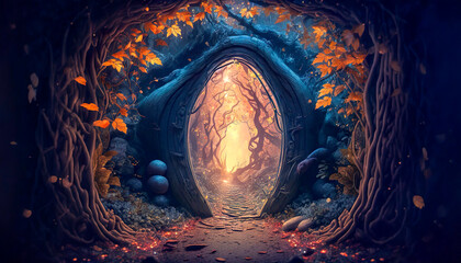 Fantasy Forest Portal Landscape - Generative AI