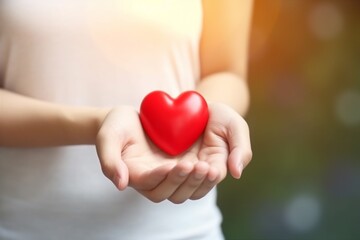 cardiogram woman hold closeup hand valentine donor love red care health. Generative AI. Generative AI