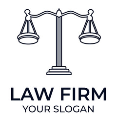 Justice, Scale, and legal icons for Law firm logo. Balance symbol - stock vector  
