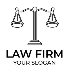Justice, Scale, and legal icons for Law firm logo. Balance symbol - stock vector  