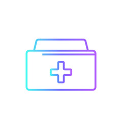 Med Kit Digital Healthcare icon with blue duotone style. hospital, doctor, care, pharmacy, equipment, treatment, bag. Vector illustration