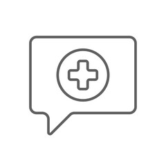 Obraz premium Medical Chat Digital Healthcare icon with black outline style. care, medicine, service, consultation, talk, mobile, web. Vector illustration