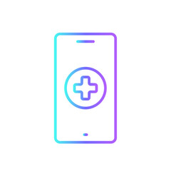 Medical App Digital Healthcare icon with black outline style. technology, diagnosis, mobile, care, consultation, virtual, analysis. Vector illustration