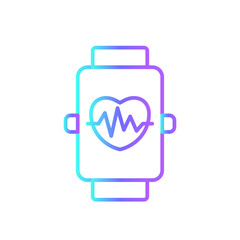 Smartwatch Health Tracking Digital Healthcare icon with black outline style. technology, smart, tracking, gadget, device, display, app. Vector illustration